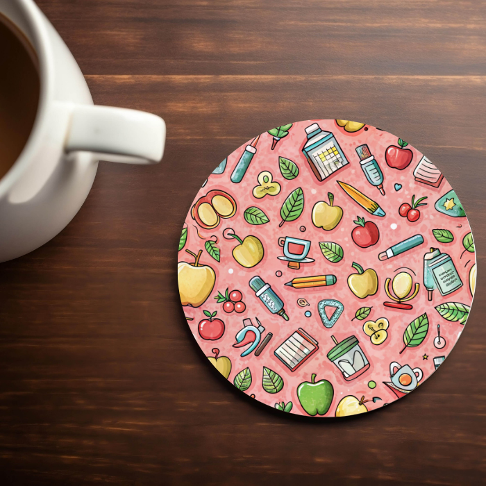 Back to School Pattern - 4x4 Neoprene Coaster
