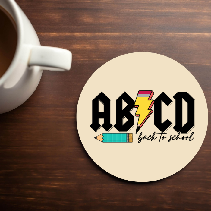 ABCD Back to School- 4x4 Neoprene Coaster