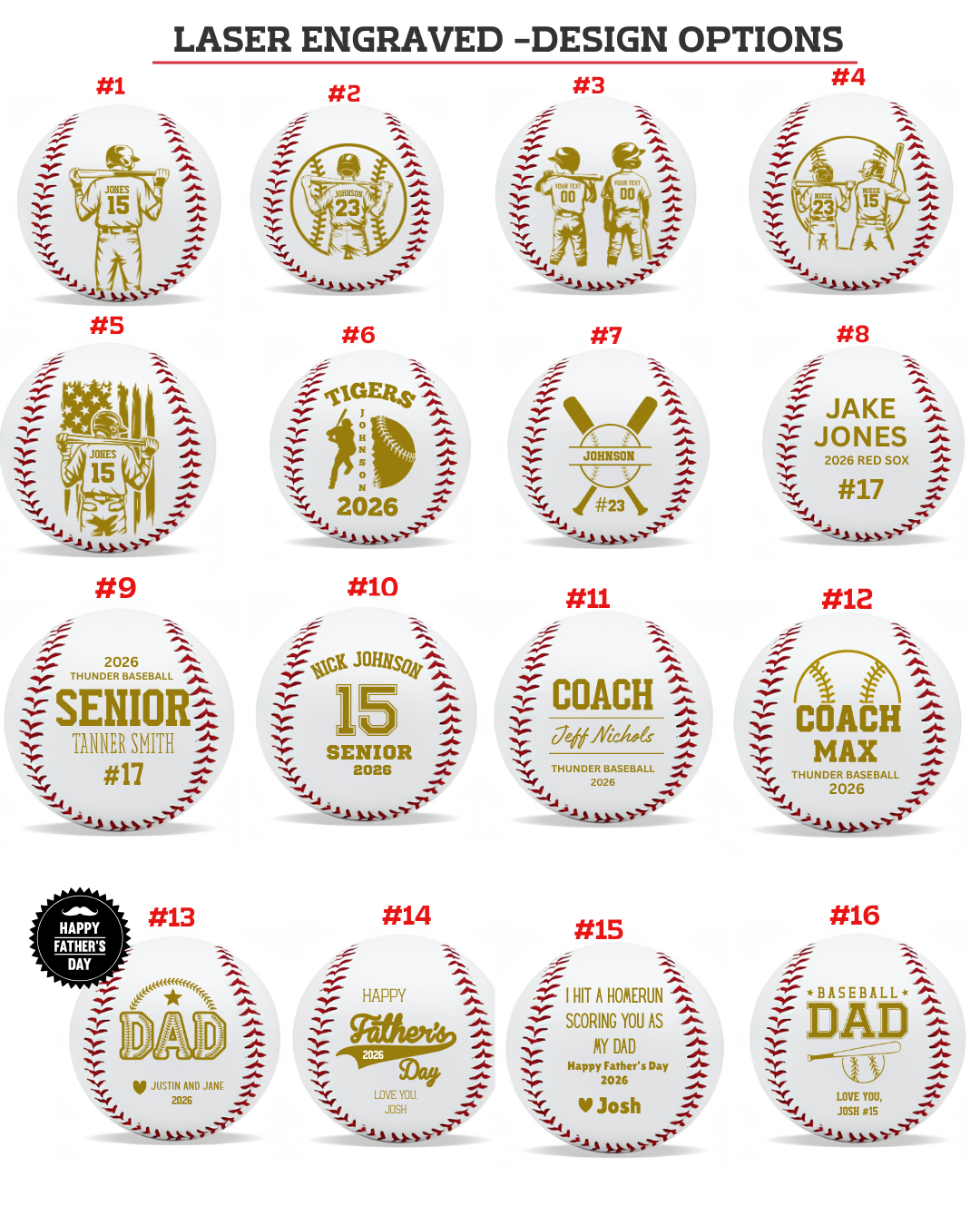 Baseball - Personalized Laser Engraved Design