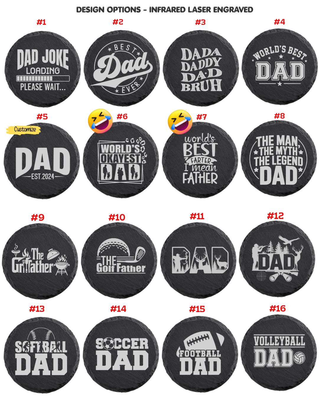Custom engraved - Slate Coaster