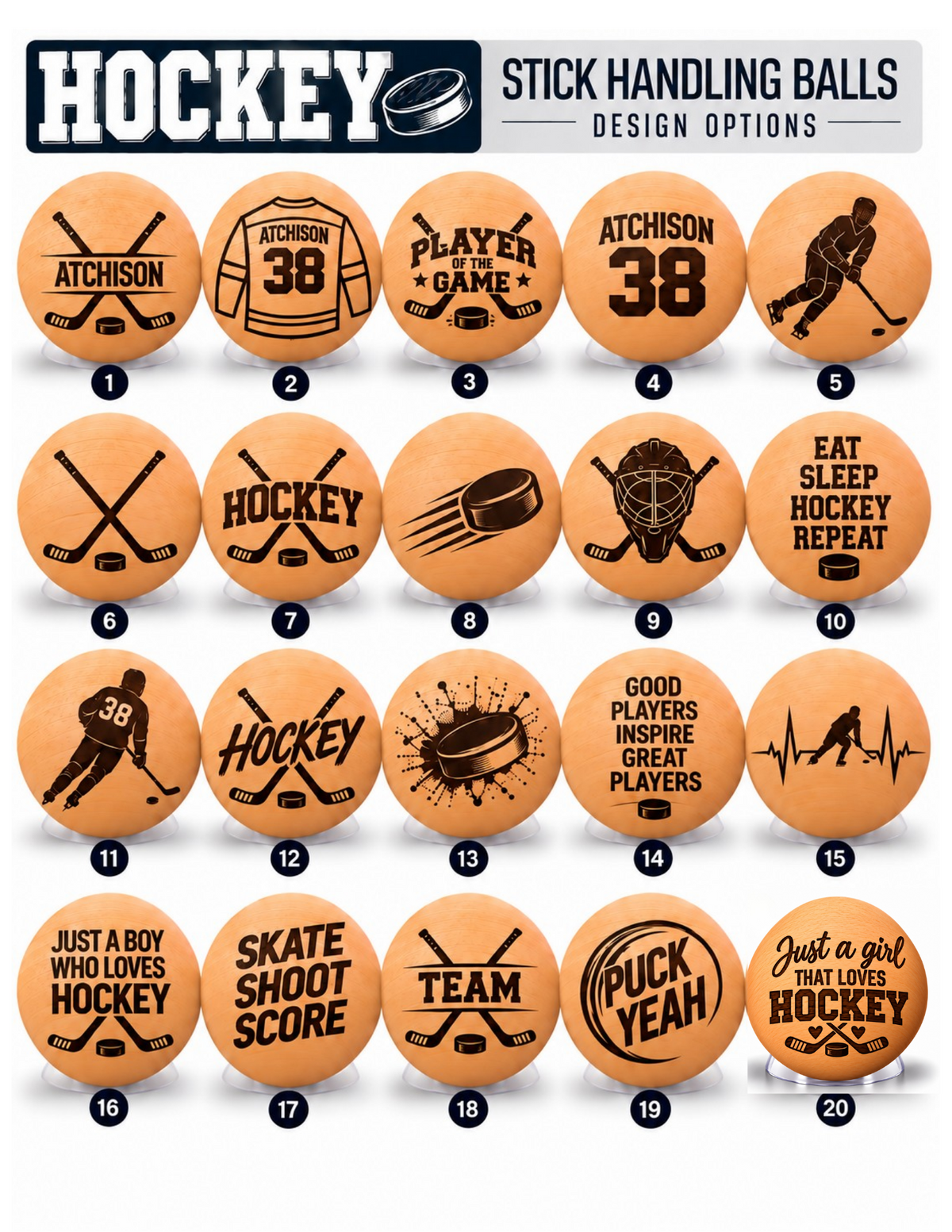 Personalized Wooden Stick Handling Ball